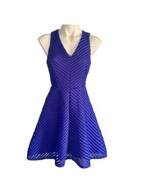 Mossimo Purple Lace Inset Sleeveless Fit & Flare Dress Size M Skater Summer